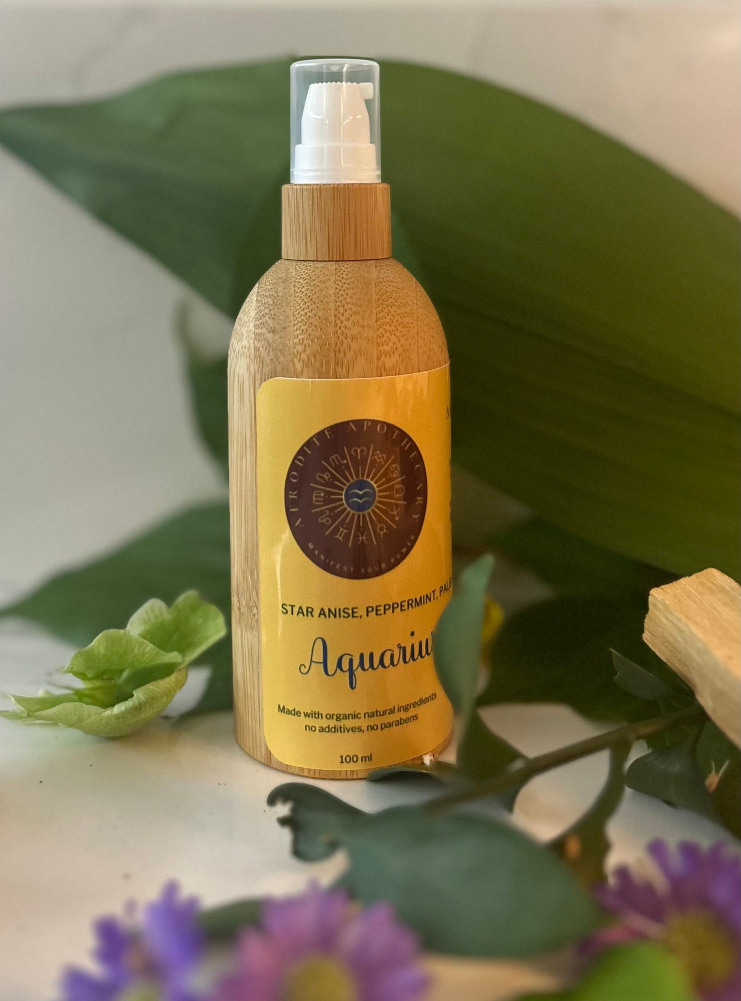 Perfumed Body Oil | AQUARIUS - Zodiac Inspired | Organic Scented Moisturizer - Star Anise, Peppermint & Palo Santo