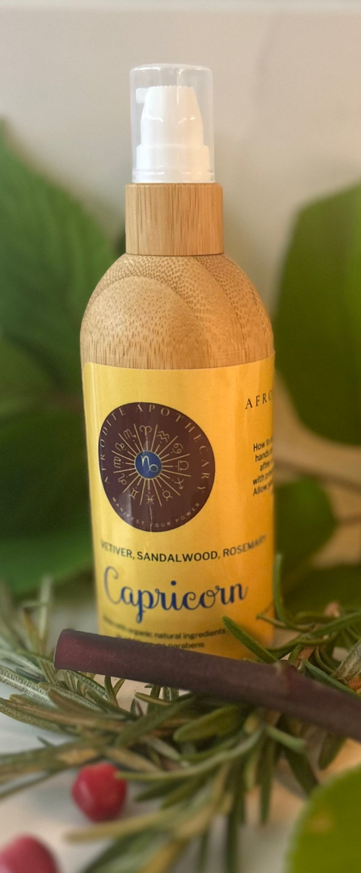 Perfumed Body Oil | CAPRICORN - Zodiac Inspired | Organic Scented Moisturizer -Vetiver, Sandalwood & Rosemary