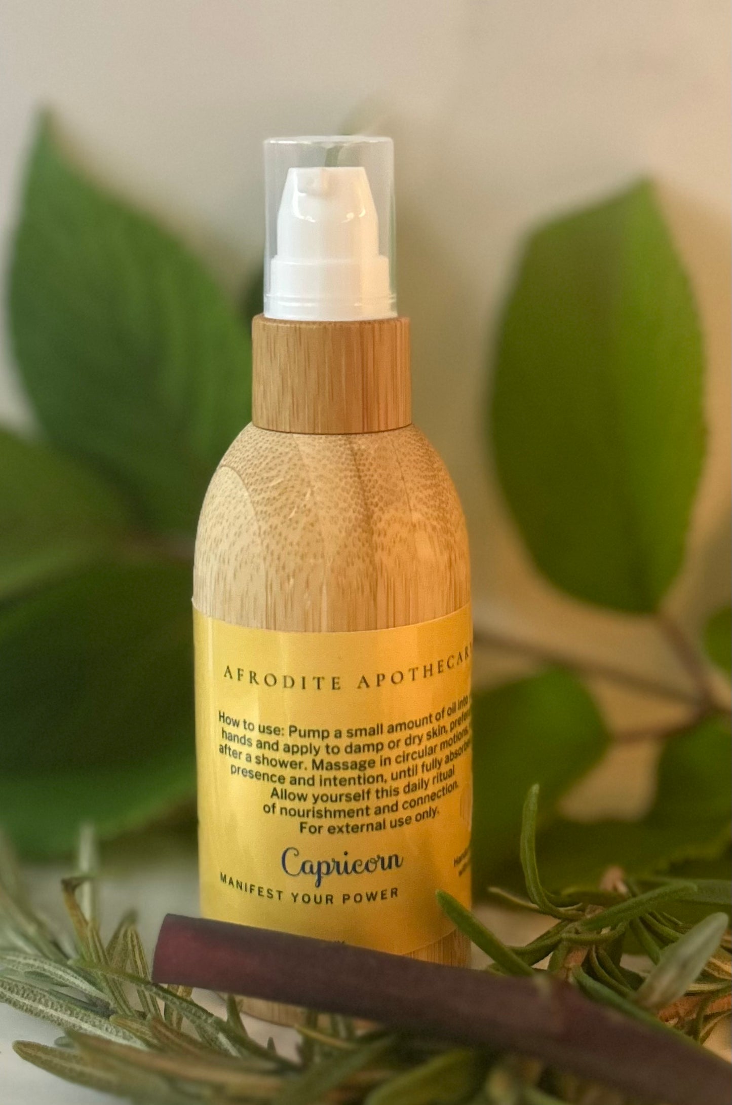 Perfumed Body Oil | CAPRICORN - Zodiac Inspired | Organic Scented Moisturizer -Vetiver, Sandalwood & Rosemary