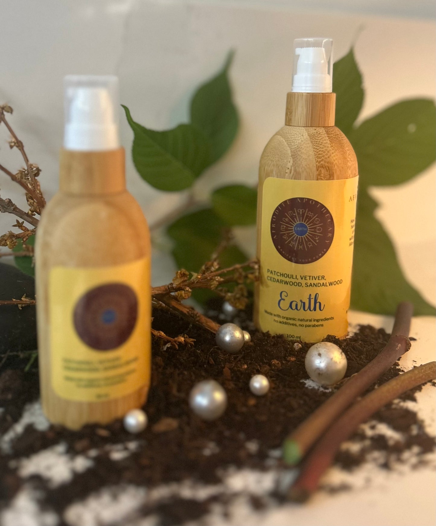 Perfumed Body oil l Organic Scented Moisturizer - EARTH Zodiac Inspired | Patchouli, Vetiver, Cedarwood & Sandalwood | Personalized Gift