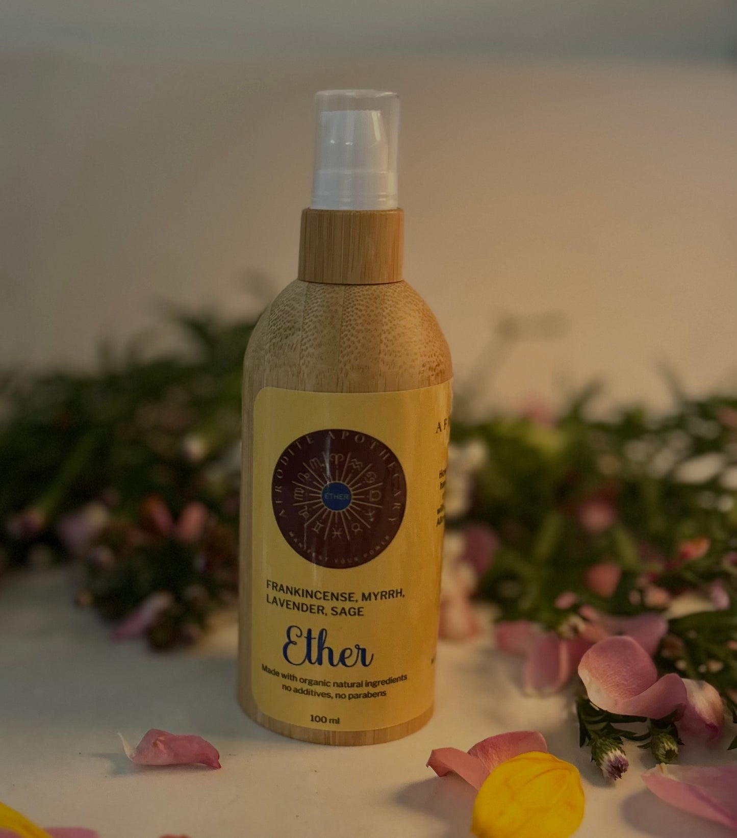 Perfumed Body Oil l Essential Organic Moisturizer - ETHER Zodiac Inspired | Frankincense, Myrrh, Lavender & White Sage | Personalized Gift