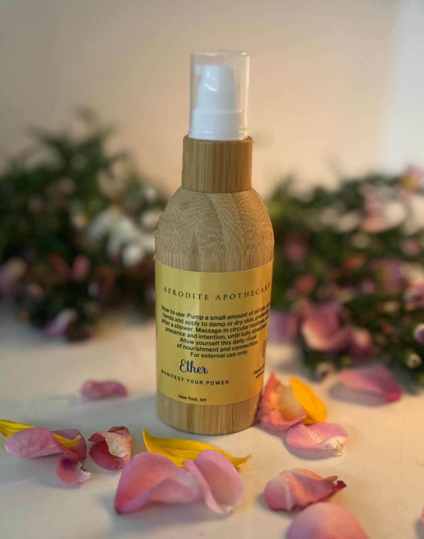 Perfumed Body Oil l Essential Organic Moisturizer - ETHER Zodiac Inspired | Frankincense, Myrrh, Lavender & White Sage | Personalized Gift