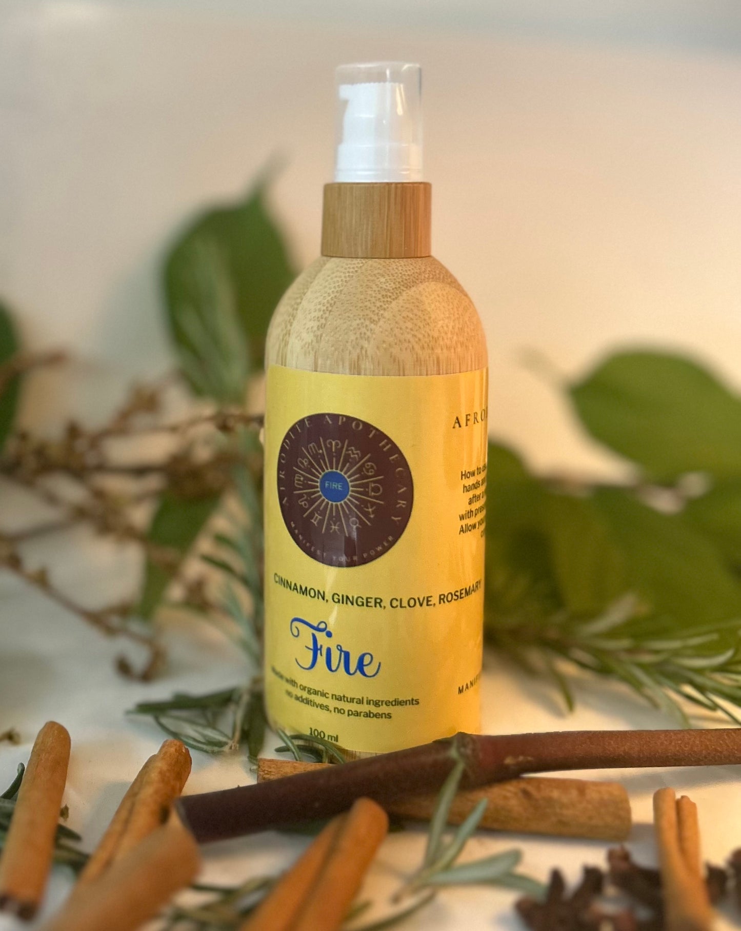 Perfumed Body Oil | Organic scented Moisturizer - FIRE Zodiac Inspired | Cinnamon, Ginger, Cloves & Rosemary | Personalized Gift