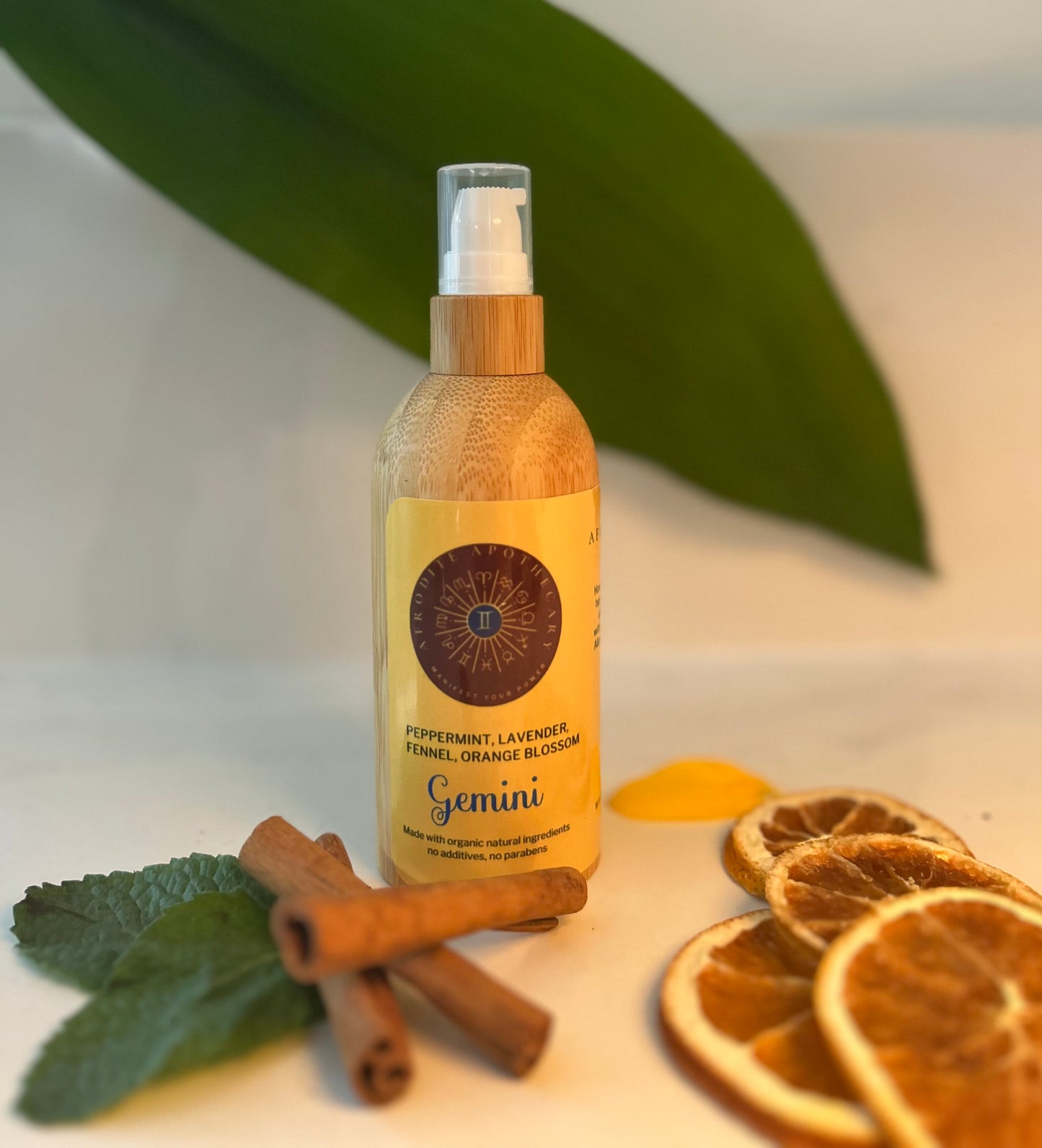 Perfumed Body Oil | GEMINI Zodiac Inspired | Organic Scented Moisturizer - Peppermint, Lavender, Fennel & Orange Blossom | Personalized Gift