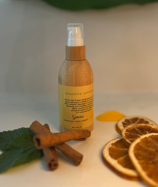 GEMINI - ZODIAC INSPIRED PERFUMED BODY OIL - Scents: Peppermint, Lavender, Fennel & Orange Blossom