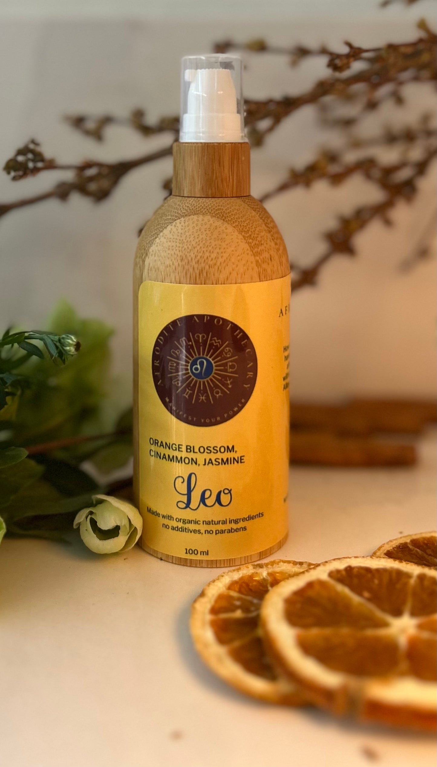 Perfumed Body Oil | LEO - Zodiac Inspired | Organic scented Moisturizer | Orange Blossom, Cinnamon & Jasmine | Personalized Gift