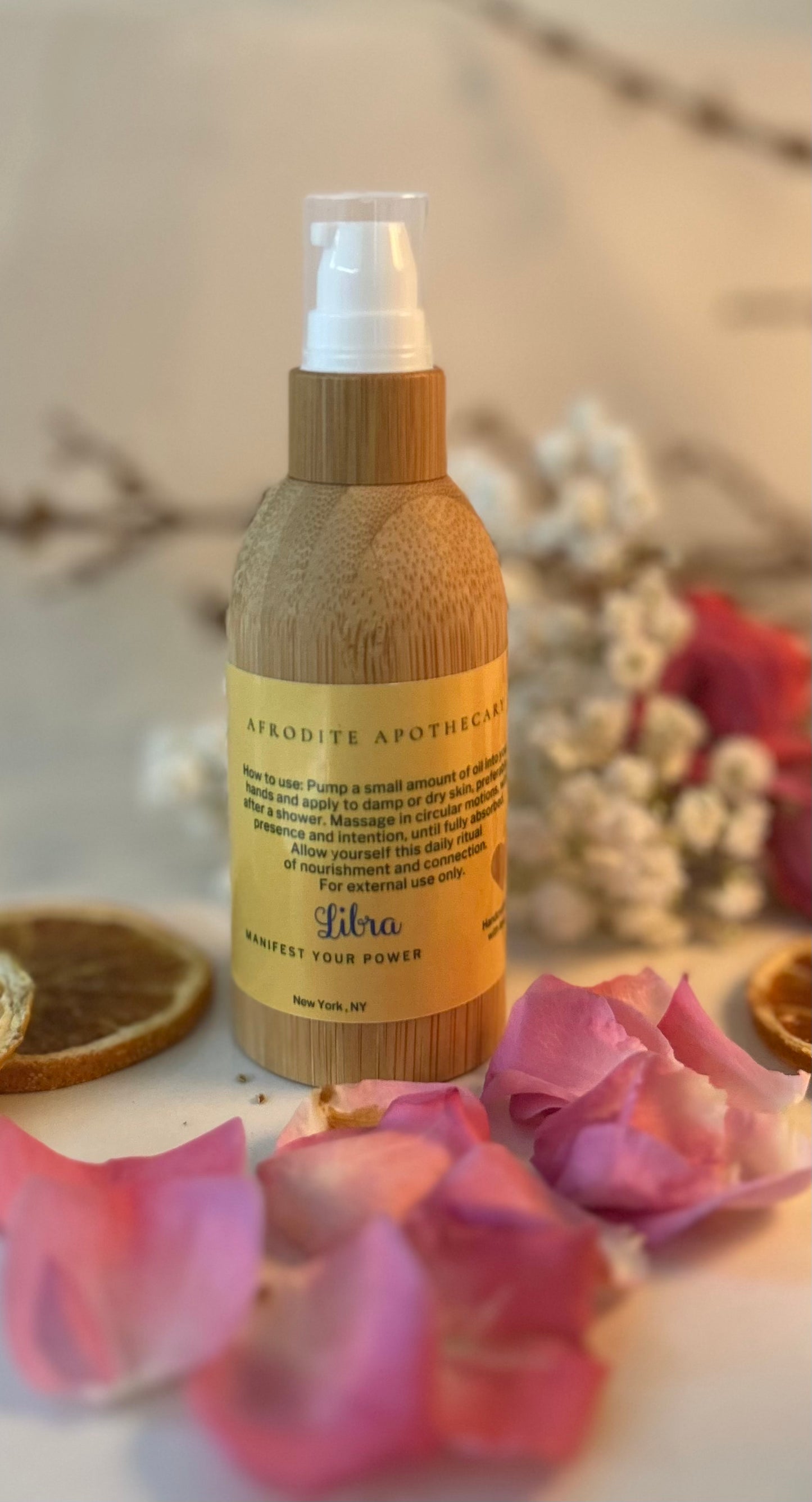 Perfumed Body Oil | LIBRA - Zodiac Inspired | Organic Scented Moisturizer - Geranium, Bergamot & Rose | Personalized Gift