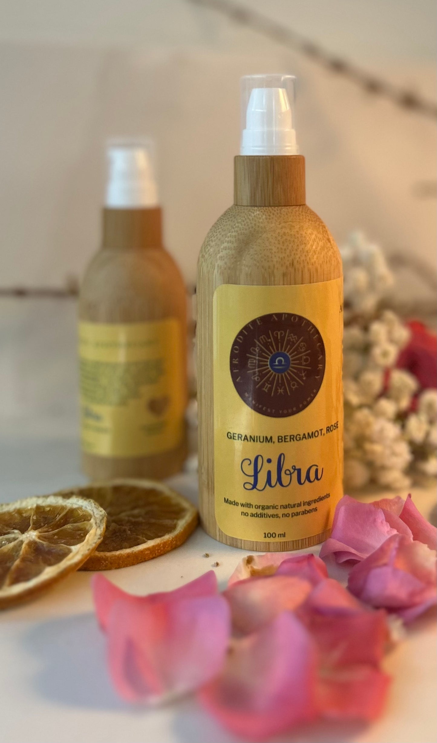 Perfumed Body Oil | LIBRA - Zodiac Inspired | Organic Scented Moisturizer - Geranium, Bergamot & Rose | Personalized Gift