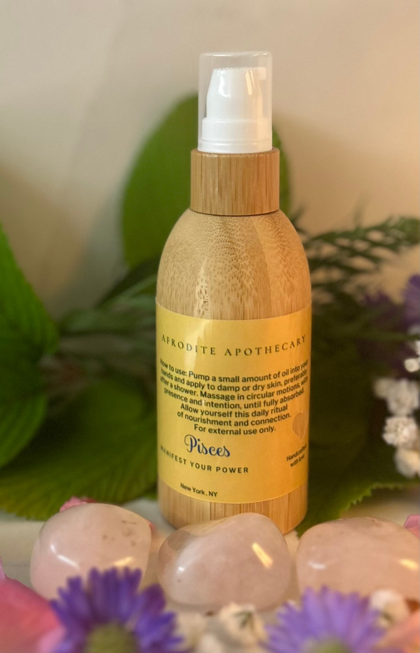Perfumed Body Oil | PISCES - Zodiac Inspired | Organic scented Moisturizer - Lavender, Myrrh & Ylang-Ylang | Personalized Gift
