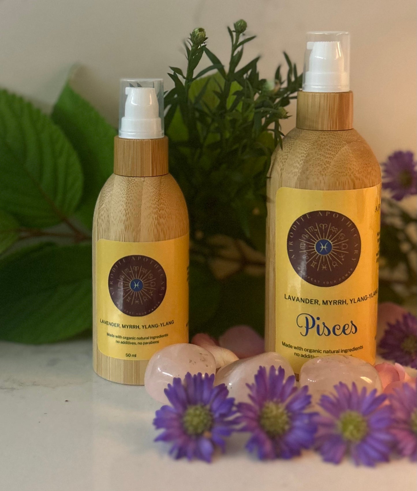 Perfumed Body Oil | PISCES - Zodiac Inspired | Organic scented Moisturizer - Lavender, Myrrh & Ylang-Ylang | Personalized Gift