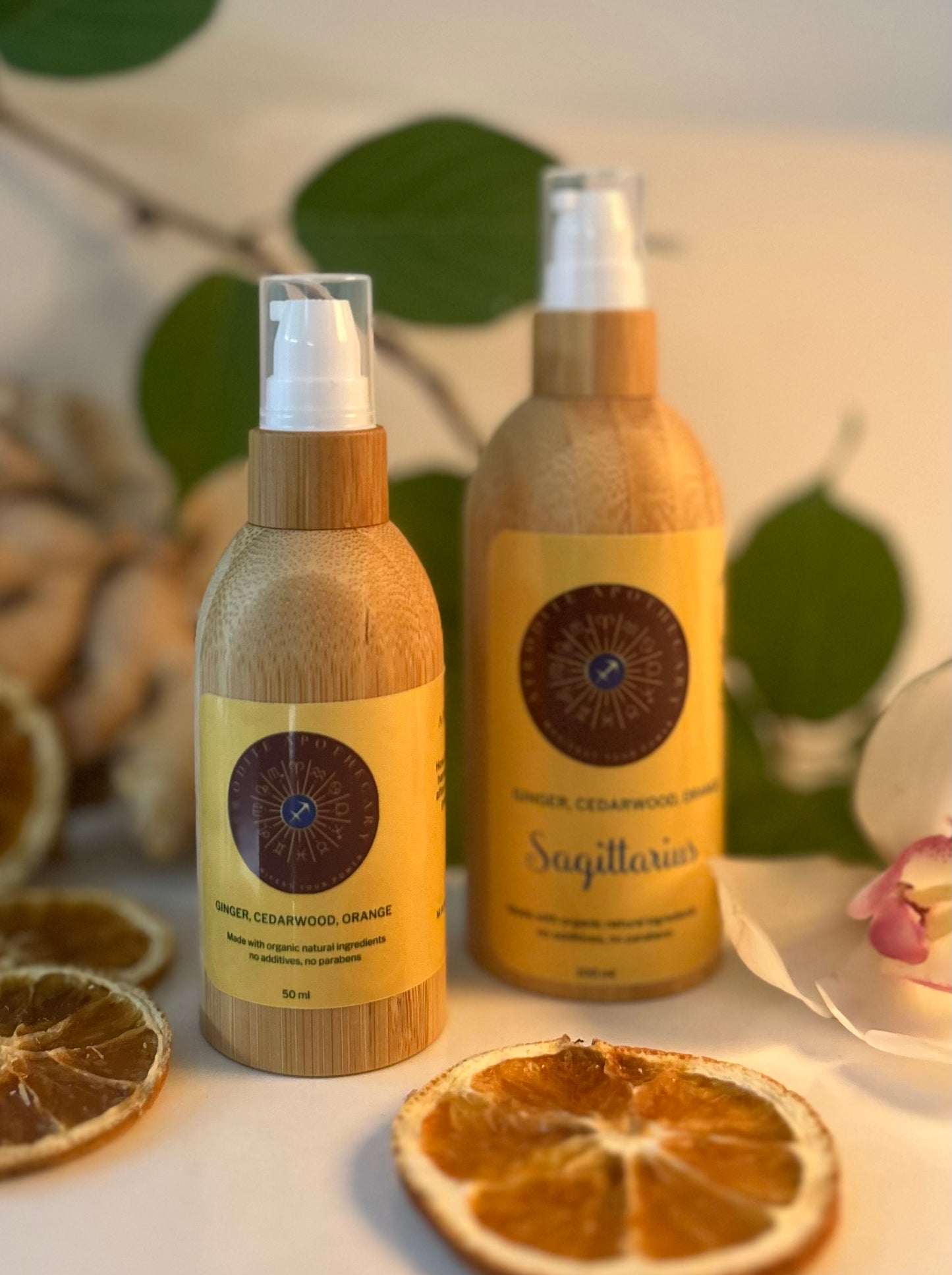 Perfumed Body Oil | SAGITTARIUS - Zodiac Inspired | Organic Scented Moisturizer - Ginger, Cedarwood & Orange.