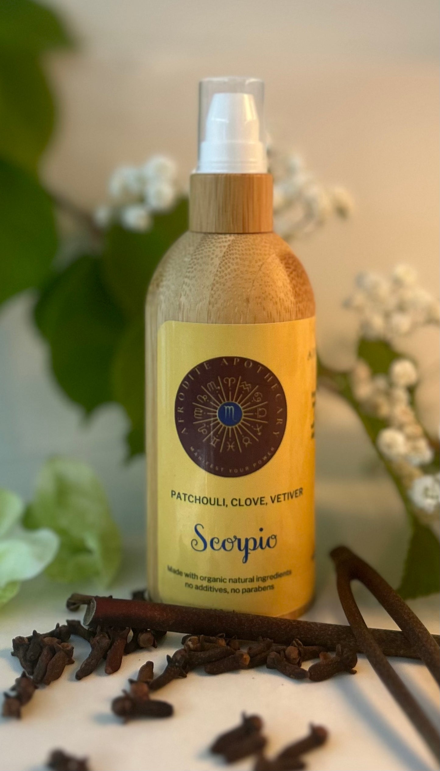 Perfumed Body Oil | SCORPIO - Zodiac Inspired | Organic Scented Moisturizer - Patchouli, Clove & Vetiver | Personalized Gift