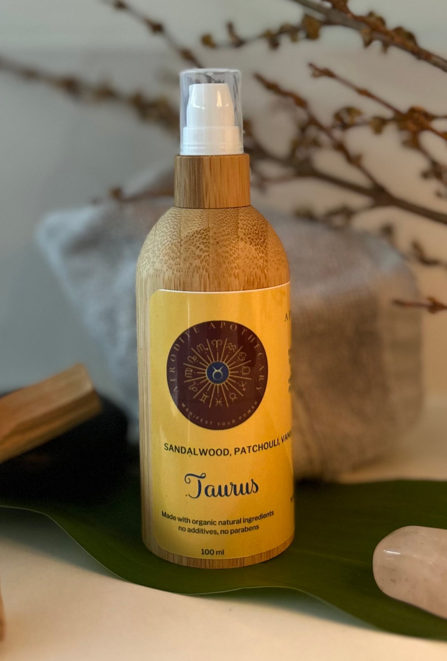 Perfumed Body Oil | TAURUS Zodiac Inspired | Organic Scented Moisturizer - Sandalwood, Patchouli & Vanilla | Personalized Gift