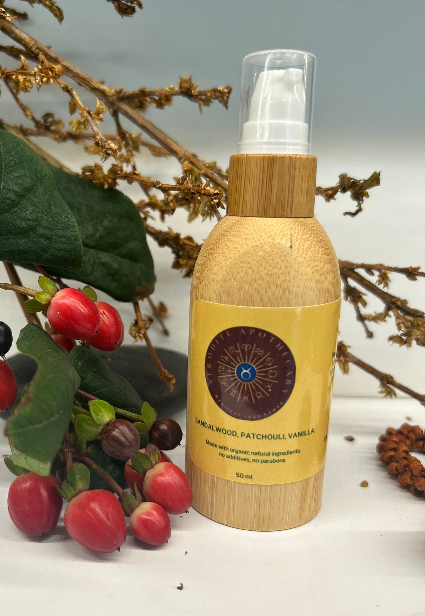 Perfumed Body Oil | TAURUS Zodiac Inspired | Organic Scented Moisturizer - Sandalwood, Patchouli & Vanilla | Personalized Gift