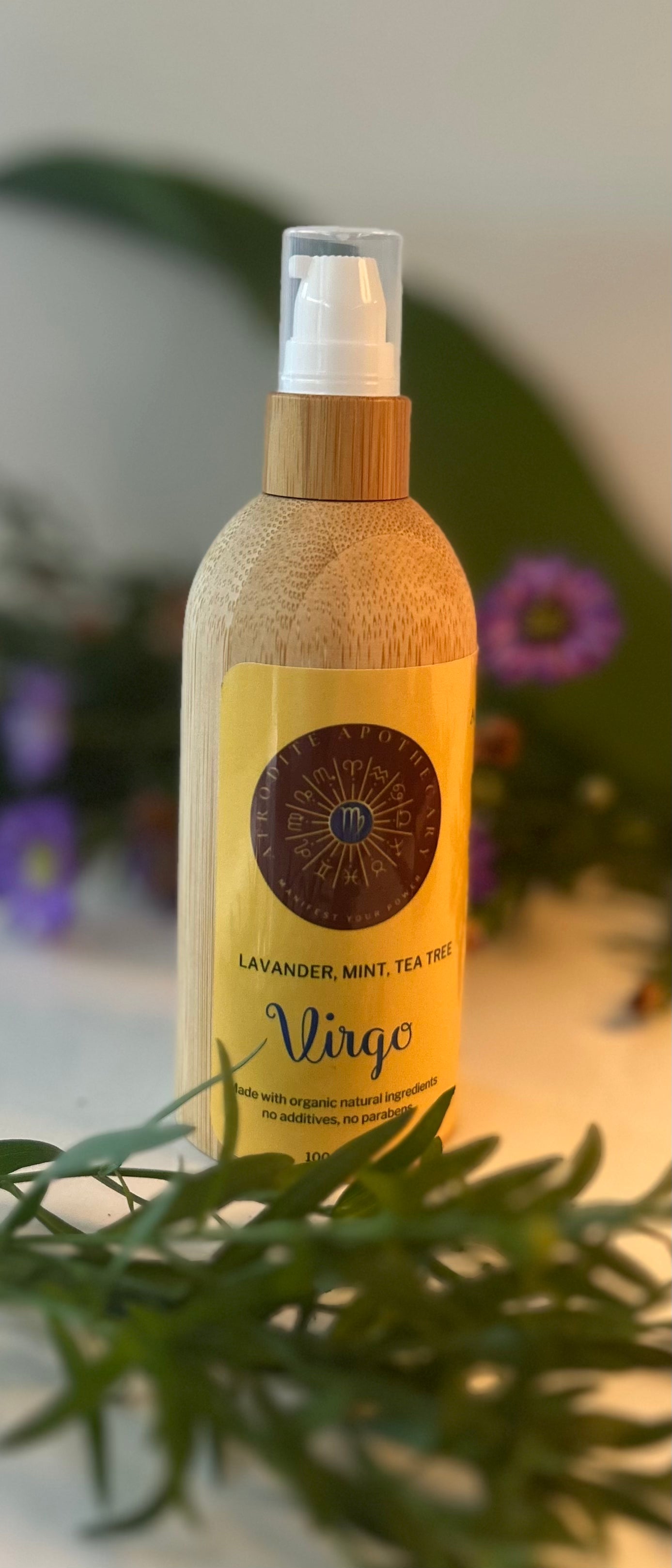 Perfumed Body Oil | VIRGO - Zodiac Inspired | Organic Scented Moisturizer - Lavender, Mint & Tea Tree | Personalized Gift