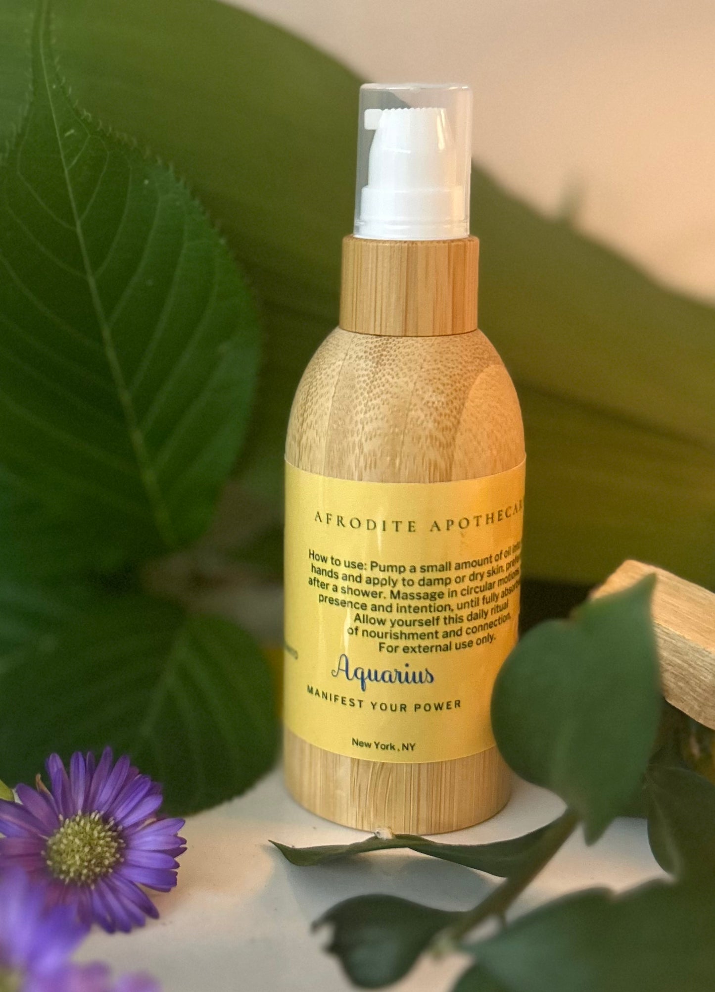 Perfumed Body Oil | AQUARIUS - Zodiac Inspired | Organic Scented Moisturizer - Star Anise, Peppermint & Palo Santo