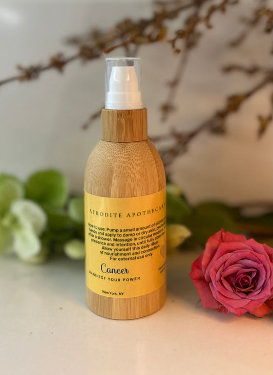 CANCER - ZODIAC INSPIRED PERFUMED BODY OIL - Scents:  Rose, Ylang-Ylang & Sandalwood