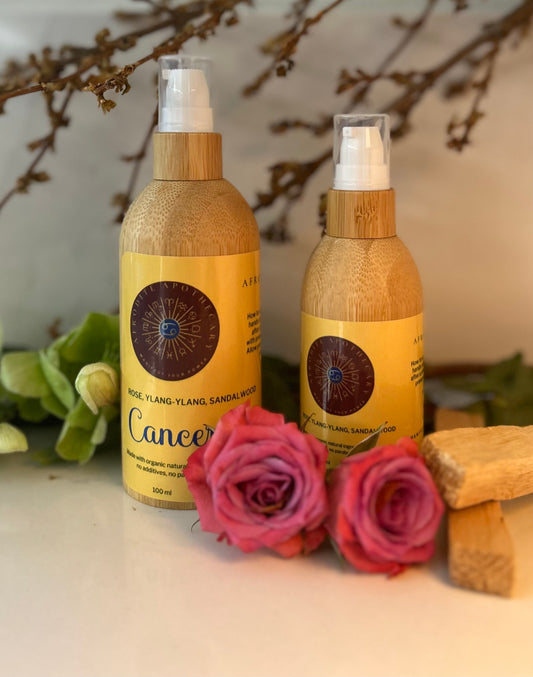 Perfumed Body Oil | CANCER - Zodiac Inspired | Organic Scented Moisturizer | Water Sign Gift for Her -  Rose, Ylang-Ylang & Sandalwood