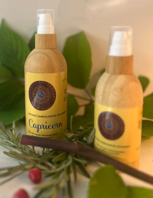 Perfumed Body Oil | CAPRICORN - Zodiac Inspired | Organic Scented Moisturizer -Vetiver, Sandalwood & Rosemary