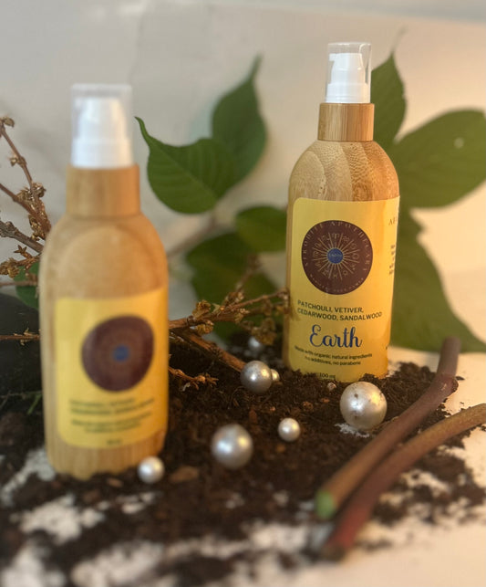 Perfumed Body oil l Organic Scented Moisturizer - EARTH Zodiac Inspired | Patchouli, Vetiver, Cedarwood & Sandalwood | Personalized Gift