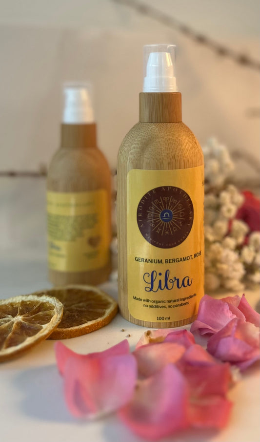 Perfumed Body Oil | LIBRA -  Zodiac Inspired | Organic Scented Moisturizer - Geranium, Bergamot & Rose | Personalized Gift